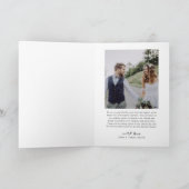 Carte De Remerciements Retro Heart Script 4 Photo Collage Mariage (Intérieur)