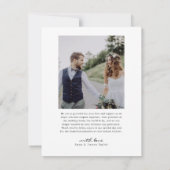 Carte De Remerciements Retro Heart Script 4 Photo Collage Mariage (Dos)