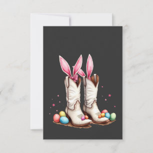 Carte De Remerciements Retro Howdy Easter Funny Cowboy Boots Easter Eglis