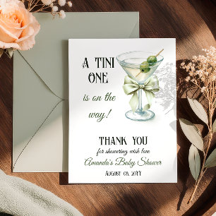 Carte De Remerciements Rétro Minimaliste Un Petit Martini Baby Shower