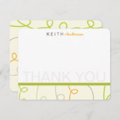 Carte De Remerciements Retro Mod Fun Scribbles Enfants Anniversaire de en (Devant / Derrière)