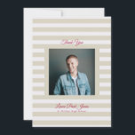 Carte De Remerciements Retro Modern Stripe Photo High School Grad<br><div class="desc">Part of Grad Collection - Add your custom matching envelope, stickers, and more Announce your graduate’s achievement with this retro and preppy graduation announcement card. Featuring a modern photo layout and clean typography, this design is perfect for high school graduates celebrating the Class of 2026. Fully customizable with your own...</div>