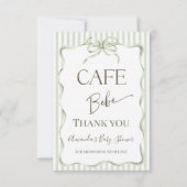 Carte De Remerciements Retro Neutral Bow Cafe Bebe Coffee Baby Shower (Devant)