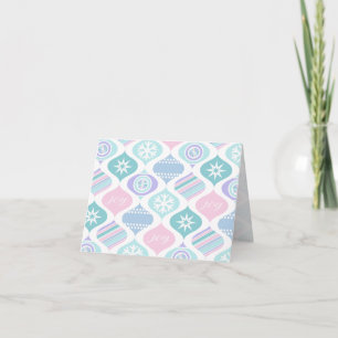 Carte De Remerciements Rétro Noël Hiver Pastel Joyeuses Fêtes