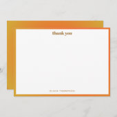 Carte De Remerciements Retro Orange Gradient Bat mitzvah unique personnal (Devant / Derrière)