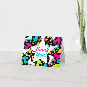 Carte De Remerciements Retro Patins "Merci"