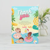 Carte De Remerciements Retro plongeon dans les 5 ans (Debout devant)