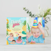 Carte De Remerciements Retro plongeon dans les 5 ans (Debout devant)