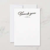 Carte De Remerciements Retro script simple graduation grise (Devant)