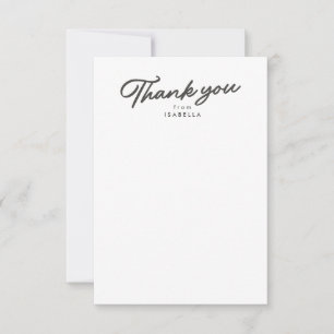Carte De Remerciements Retro script simple graduation grise
