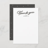 Carte De Remerciements Retro script simple graduation grise (Devant / Derrière)