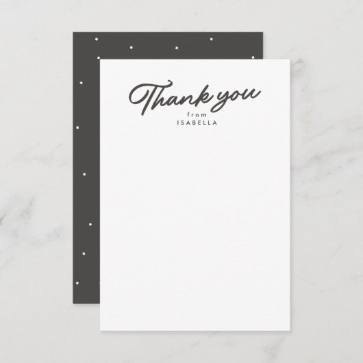 Carte De Remerciements Retro script simple graduation grise (Devant / Derrière)