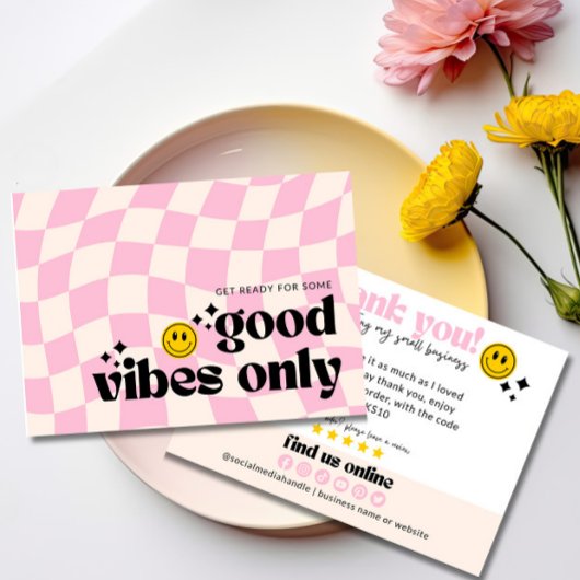 Carte De Remerciements Retro Super 70's Small Business Order modifiable