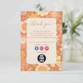 Carte De Remerciements Retro Super 70's Theme Business (Debout devant)