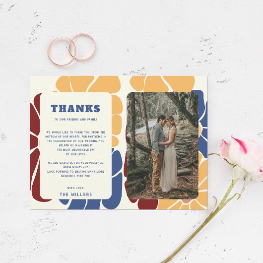 Carte De Remerciements Retro Super Boho Chic Floral Mariage