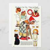 Carte De Remerciements Retro Tale Fée Halloween 🎃 Poupées en papier (Devant / Derrière)