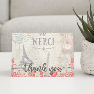 Carte de remerciements rétro vintage