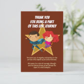 Carte De Remerciements Reveillez le genre Superhero mignon bleu rose roug (Debout devant)