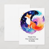 Carte De Remerciements Rêves de Renard Rouge Anniversaire (Devant / Derrière)