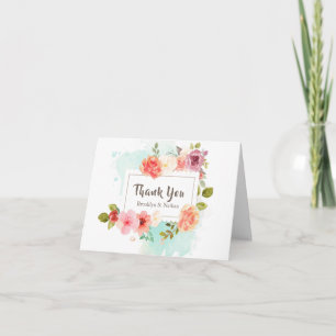 Carte De Remerciements Rêves Floraux de la Saint-Jean Mariage "Merci"