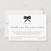 Carte De Remerciements Review Thank You Order Packaging Insert Bow  (Devant)