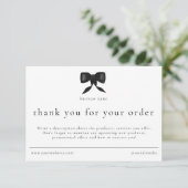 Carte De Remerciements Review Thank You Order Packaging Insert Bow  (Debout devant)