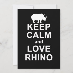 Carte De Remerciements Rhino Lover Gift Restez Calme Et Aimez Rhino