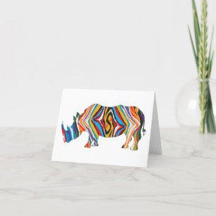 Carte De Remerciements Rhinoceros Psychedelic Zebra