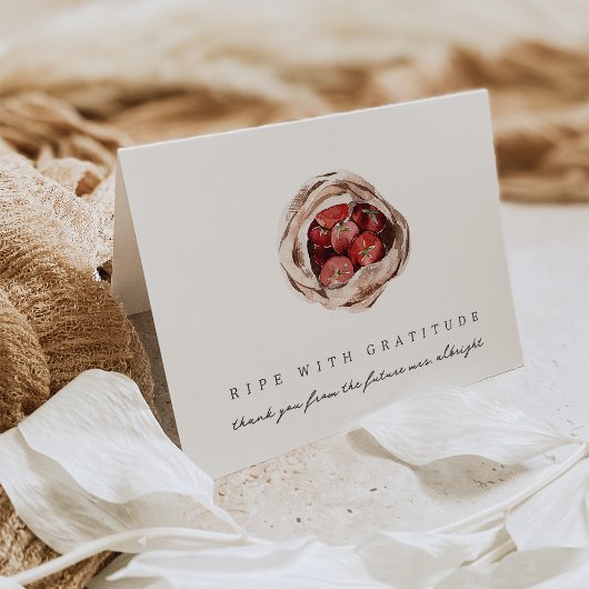 Carte De Remerciements "Riche de Gratitude" Mariage champêtre Marché des