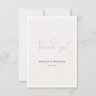 Carte De Remerciements Rien de Fantastique Juste un Élégant Mariage Beige