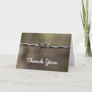 Carte De Remerciements Ring on barbed wire Thank You card