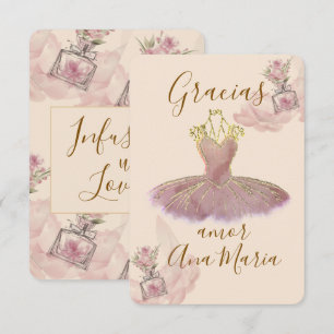 Carte De Remerciements Robe de ballerine en mauve vaporeux Parfum floral