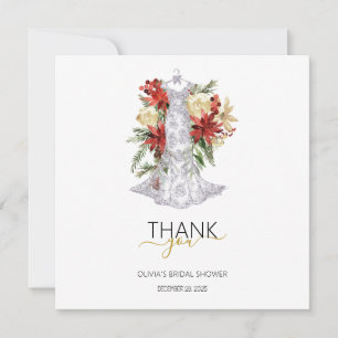 Carte De Remerciements Robe de mariage de Noël Remerciements de la douche