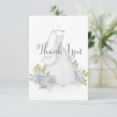 Carte De Remerciements Robe de mariée élégante typographie calligraphie s (Debout devant)