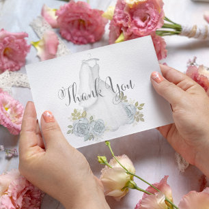 Carte De Remerciements Robe de mariée élégante typographie calligraphie s