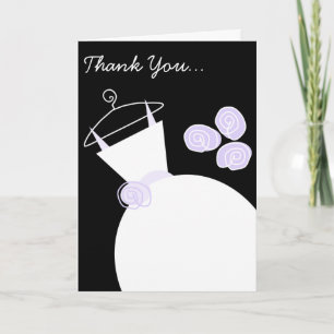 Carte De Remerciements Robe de mariée violette 'Merci Demoiselle d'honneu