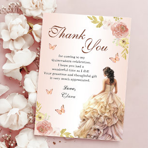 Carte De Remerciements Robe de princesse vert menthe Quinceañera Annivers