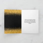 Carte De Remerciements Robe d'or Faux Parties scintillant douce 16 Annive (Intérieur)