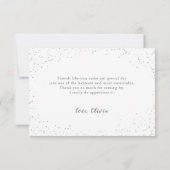 Carte De Remerciements Robe élégante argentée et bleue scintillante pour (Dos)