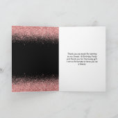 Carte De Remerciements Robe rose rose Faux Parties scintillant Douce 16 A (Intérieur)