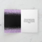 Carte De Remerciements Robe violette claire Faux Parties scintillant douc (Intérieur)