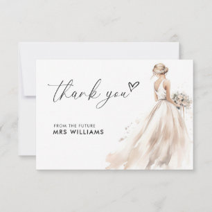 Carte De Remerciements Robes de mariée Elégante Mariée Cadeau de Remercie