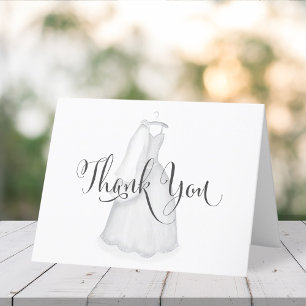 Carte De Remerciements Robes de mariée élégante moderne mariée minimalist