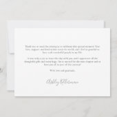 Carte De Remerciements Robes de mariée élégantes pour la fête prénuptiale (Dos)