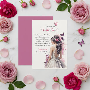 Carte De Remerciements Robes de mariée Papillons Réception de mariage
