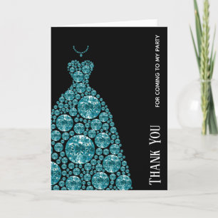 Carte De Remerciements Robes Diamant Glam Gown