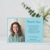 Carte De Remerciements Robin Egg Blue Classic Photo Funeral Sympathy (Debout devant)