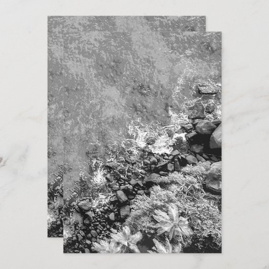 Carte De Remerciements Rochers dans la mer, vue au-dessus 2 (Devant / Derrière)