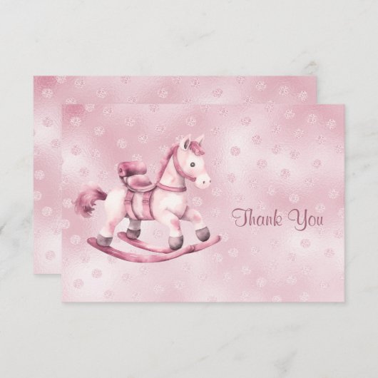 Carte de remerciements rocheuse rose (Devant / Derrière)