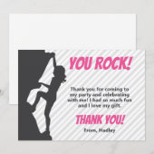 Carte De Remerciements Rock Escalade Party (Devant / Derrière)